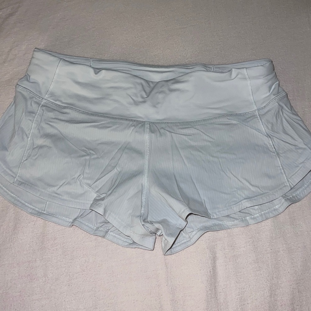 Lulu Lemon white speed up shorts